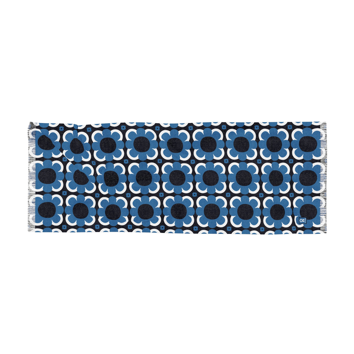 Buttery Soft Pashmina Scarf: Cobalt + Cashmere ~ Light Scarf in Navy, Cobalt Blue & White