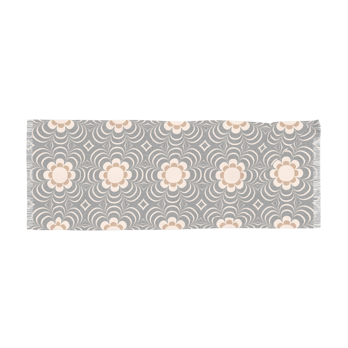 Miss Taro: Light Scarf in Mustard, Charcoal & Cream Floral Print