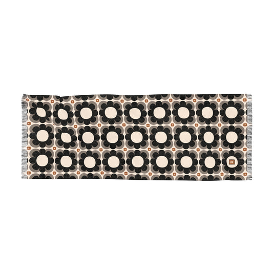Buttery Soft Pashmina Scarf: Casablanca ~ Light Scarf in Neutral Floral Print