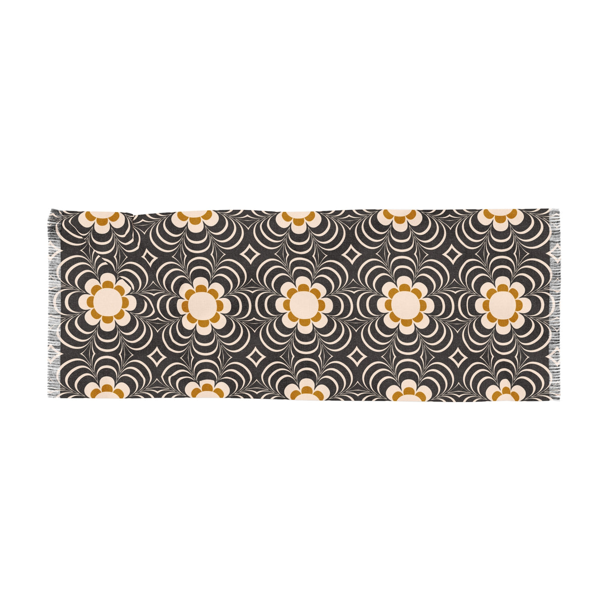 Miss Taro: Light Scarf in Mustard, Charcoal & Cream Floral Print
